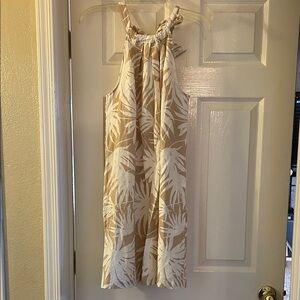 GAP Tan and White Patterned Dress